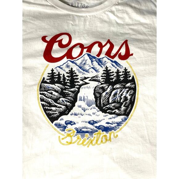 Brixton Coors T-Shirt White Large Mountain Graphic - Picture 5 of 7